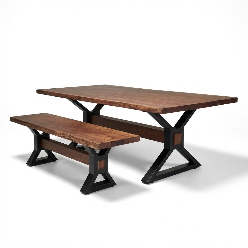 The Matte Noir X Acacia Dining Set - Altera