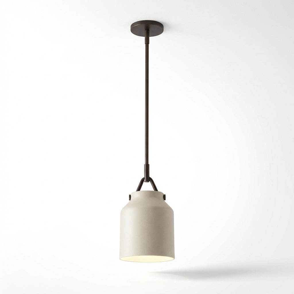 The Padova Lighting White Shade + Black Suspension