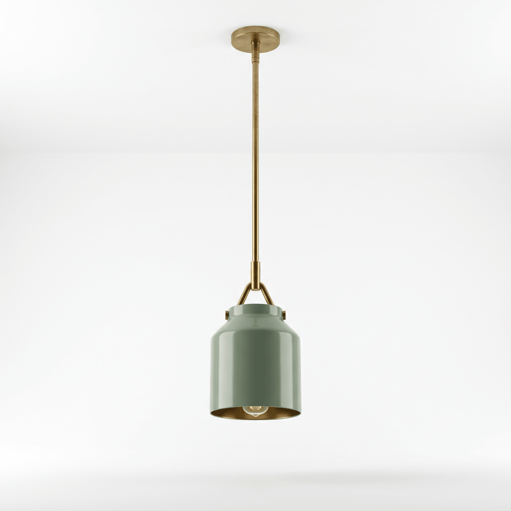 The Padova Lighting Green Shade + Brass Suspension