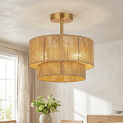 The Tulum Weave Art Ceiling Light Gold