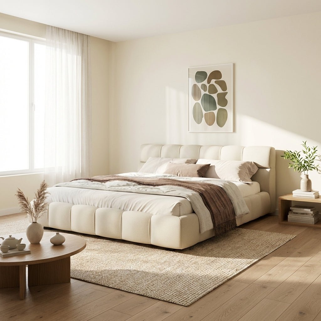 The Valencia Modern Low - Profile King Tufted Bed - Altera