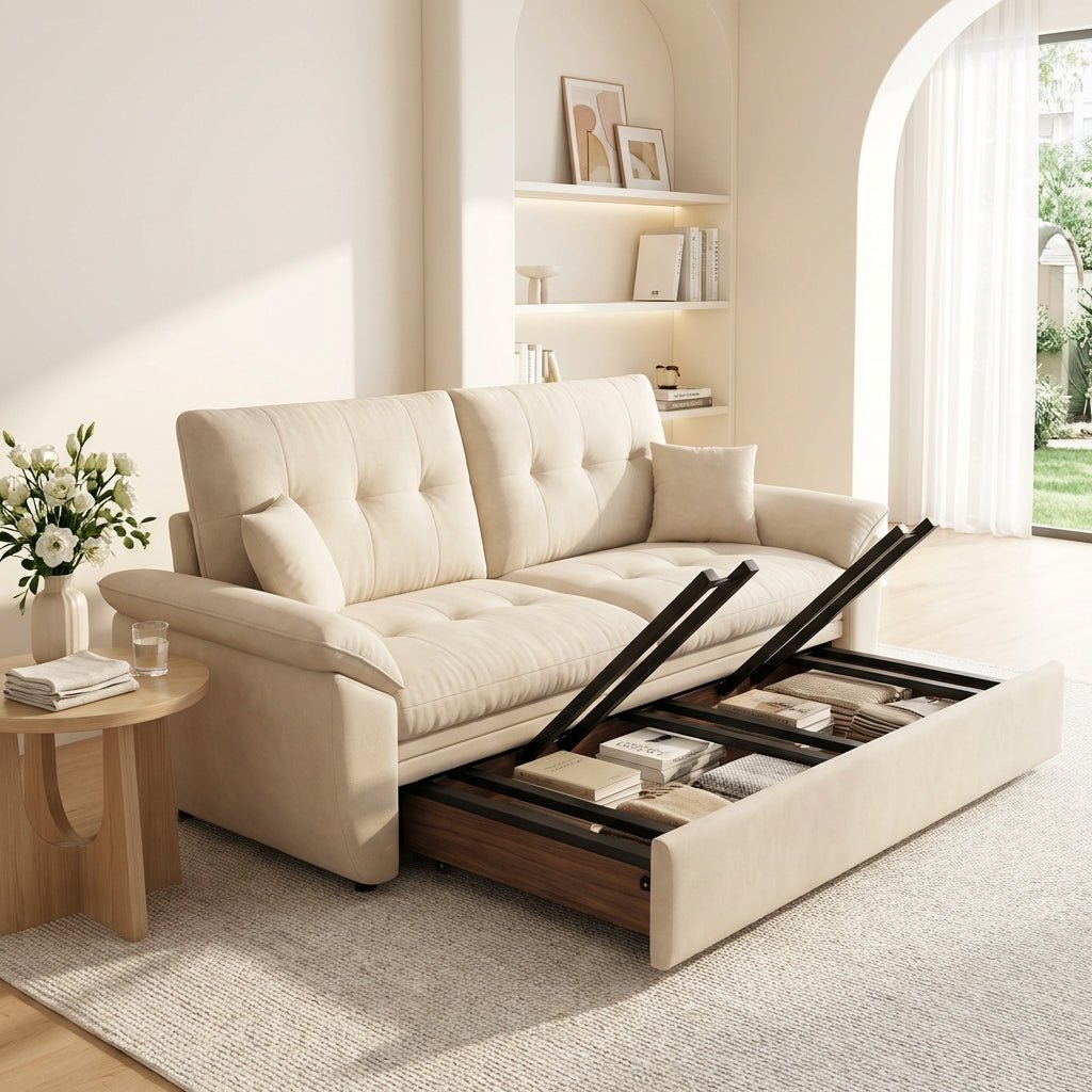 Le canapé de rangement Winnipeg par Altera Home Design avec compartiments de rangement cachés