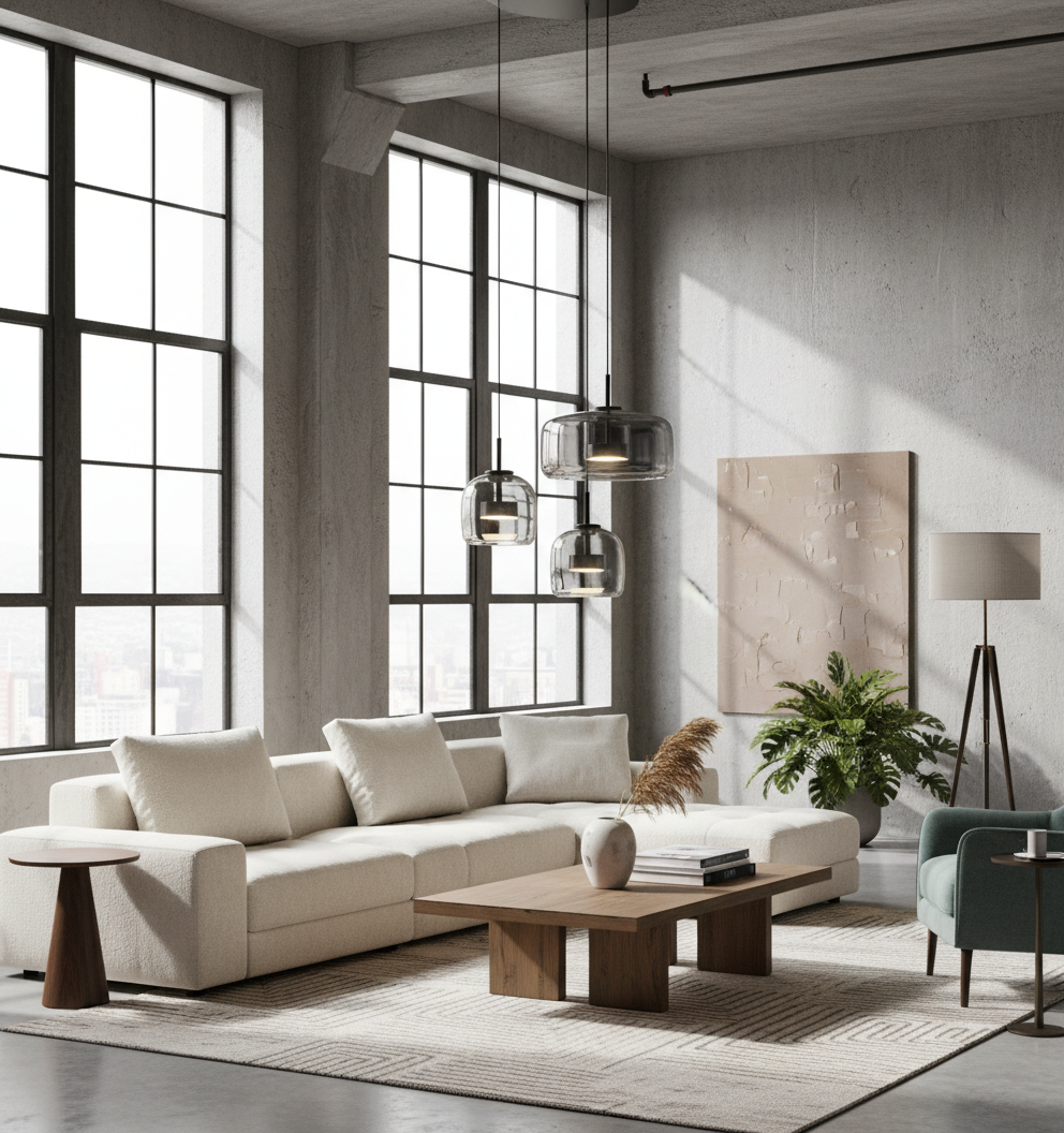 Ash Gray Cascading Pendant Chandelier