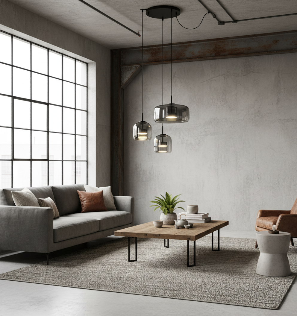 Ash Gray Cascading Pendant Chandelier