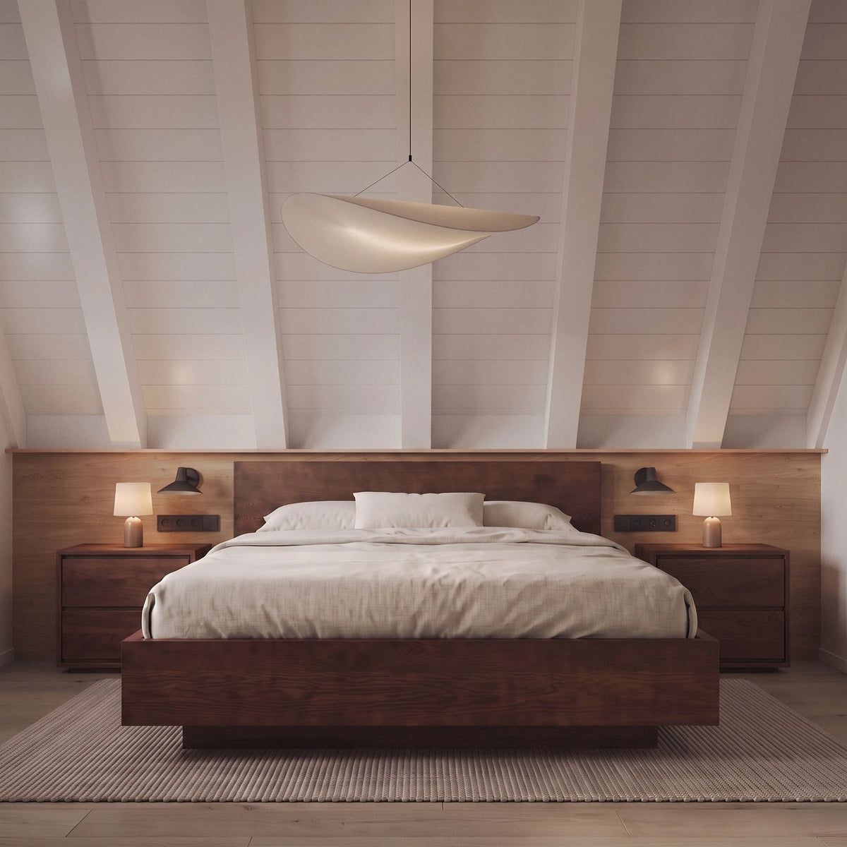 Pair of Timberton Nightstands in Black Walnut with the Timberton bed