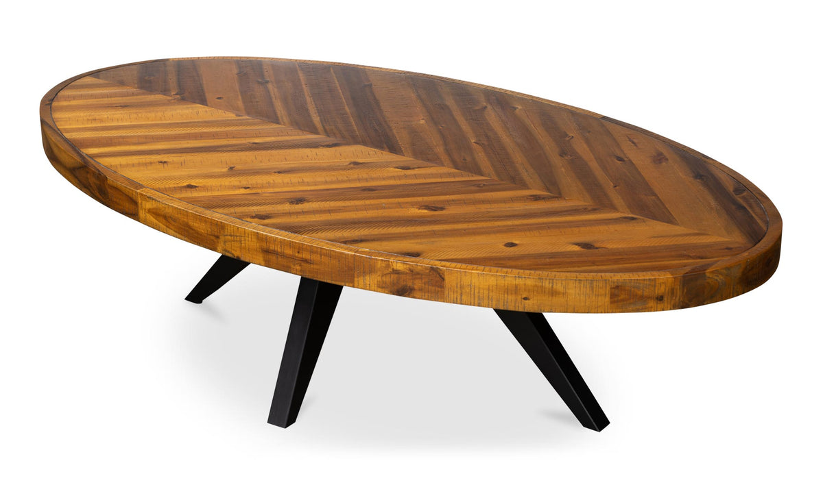 Perugia Coffee Table in Amber — solid acacia detail