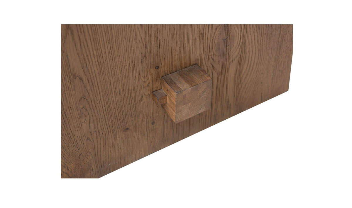 Elba Coffee Table in Brown — thick oak veneer detail