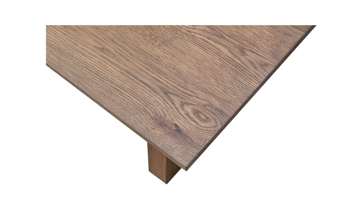 Elba Coffee Table in Brown — thick oak veneer detail