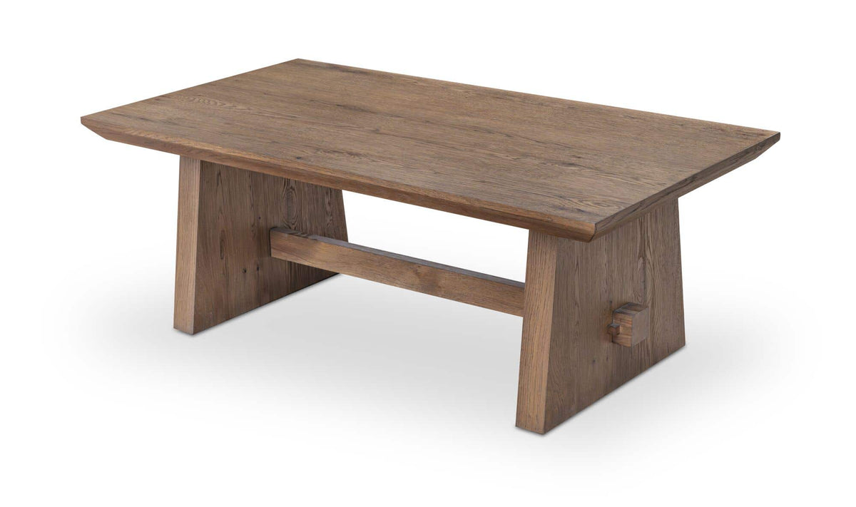 Elba Coffee Table in Brown — thick oak veneer detail