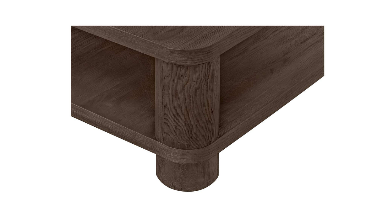Menton Coffee Table in Dark Brown — thick oak veneer detail