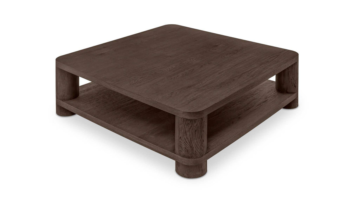 Menton Coffee Table in Dark Brown — thick oak veneer detail