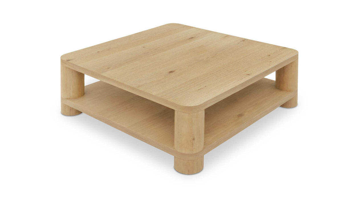 Menton Coffee Table in Natural — thick oak veneer detail