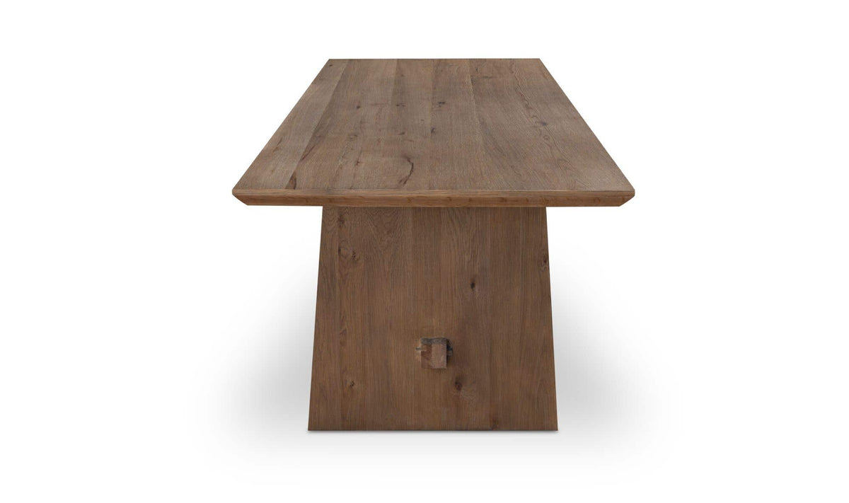 Elba Dining Table in Brown, side profile