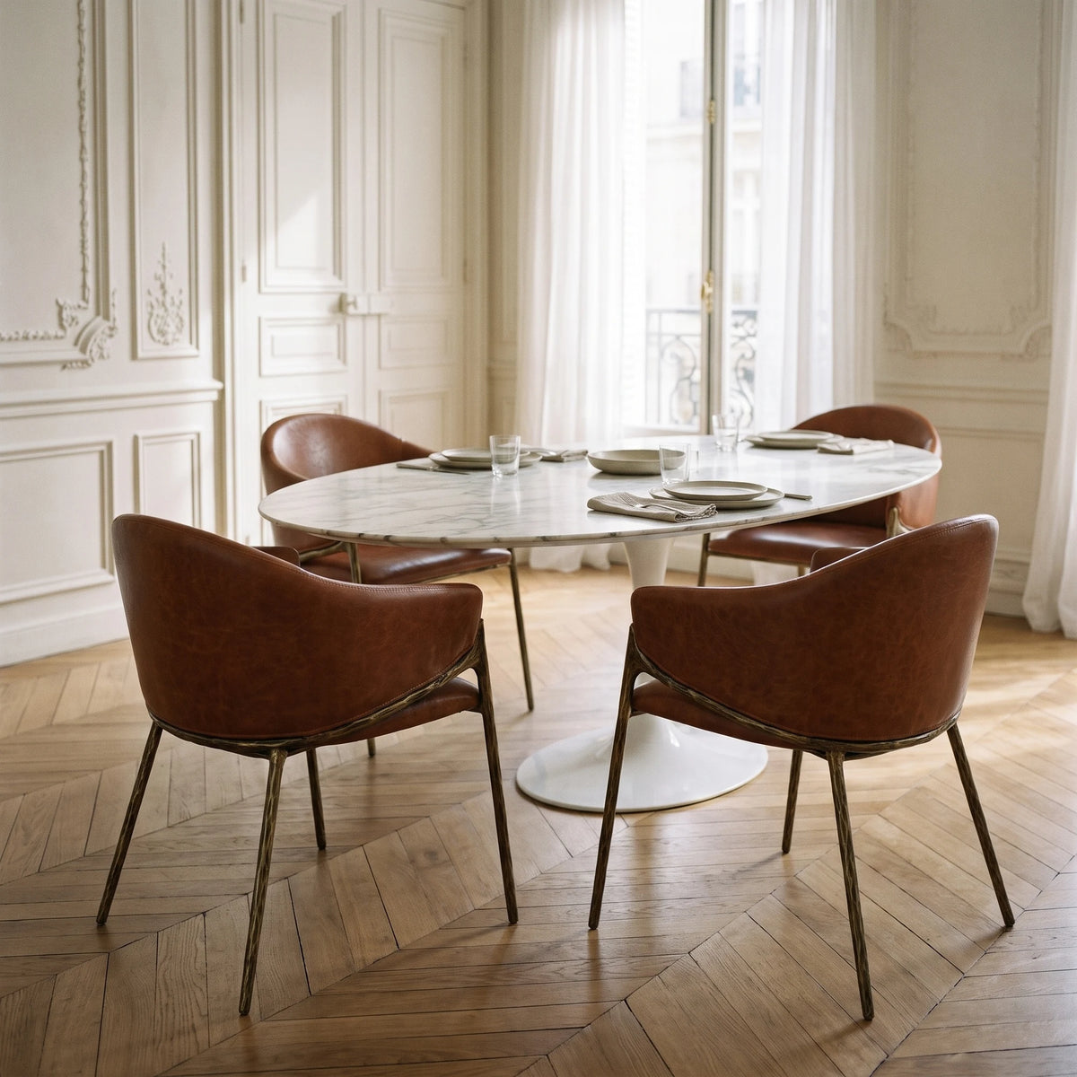 Toledo Leather Dining Chair in a room - Altera