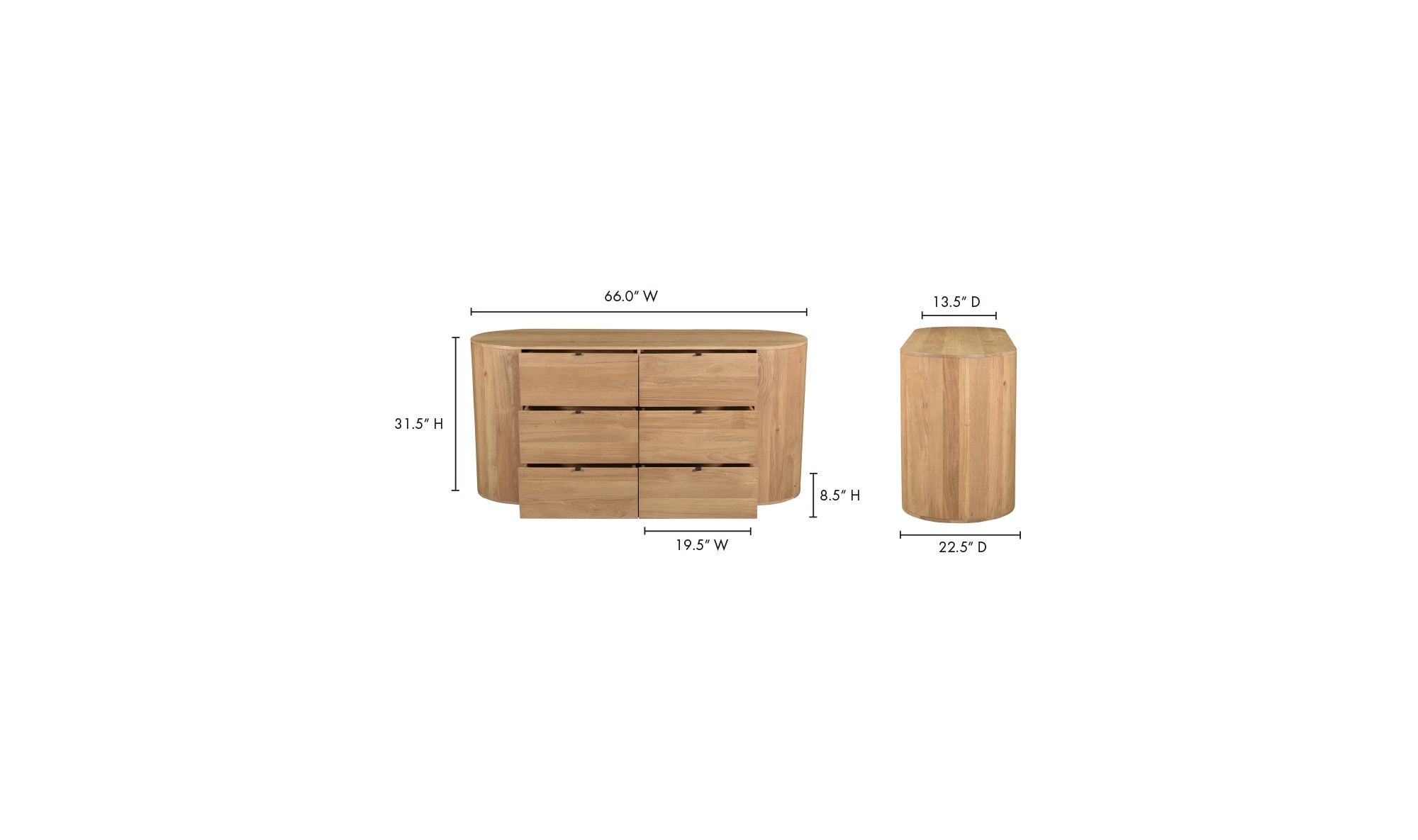 Torsten 6 Drawer Dresser Natural - Altera