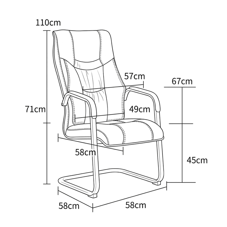 Trogir Black Leather Visitor Chair - Altera