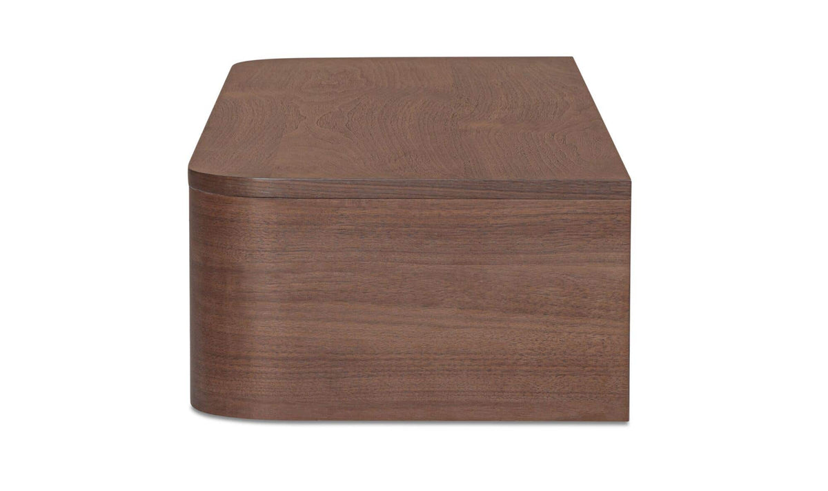 Ostuni Floating Console Table in Walnut, side profile