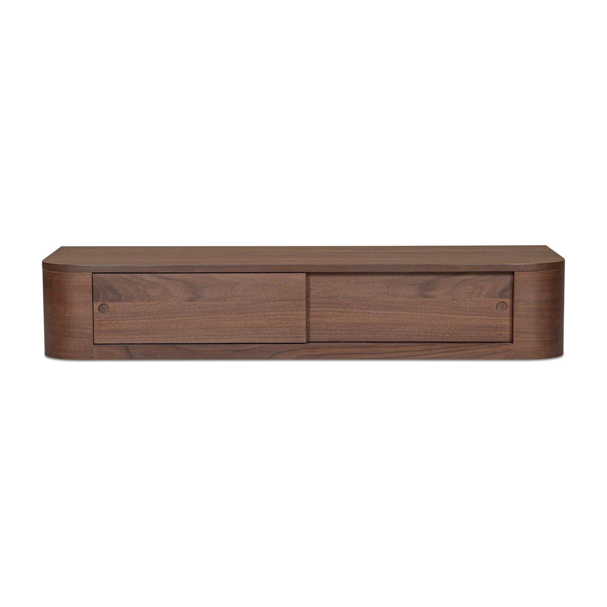 Ostuni Floating Console Table in Walnut, walnut veneer, 16" × 48"