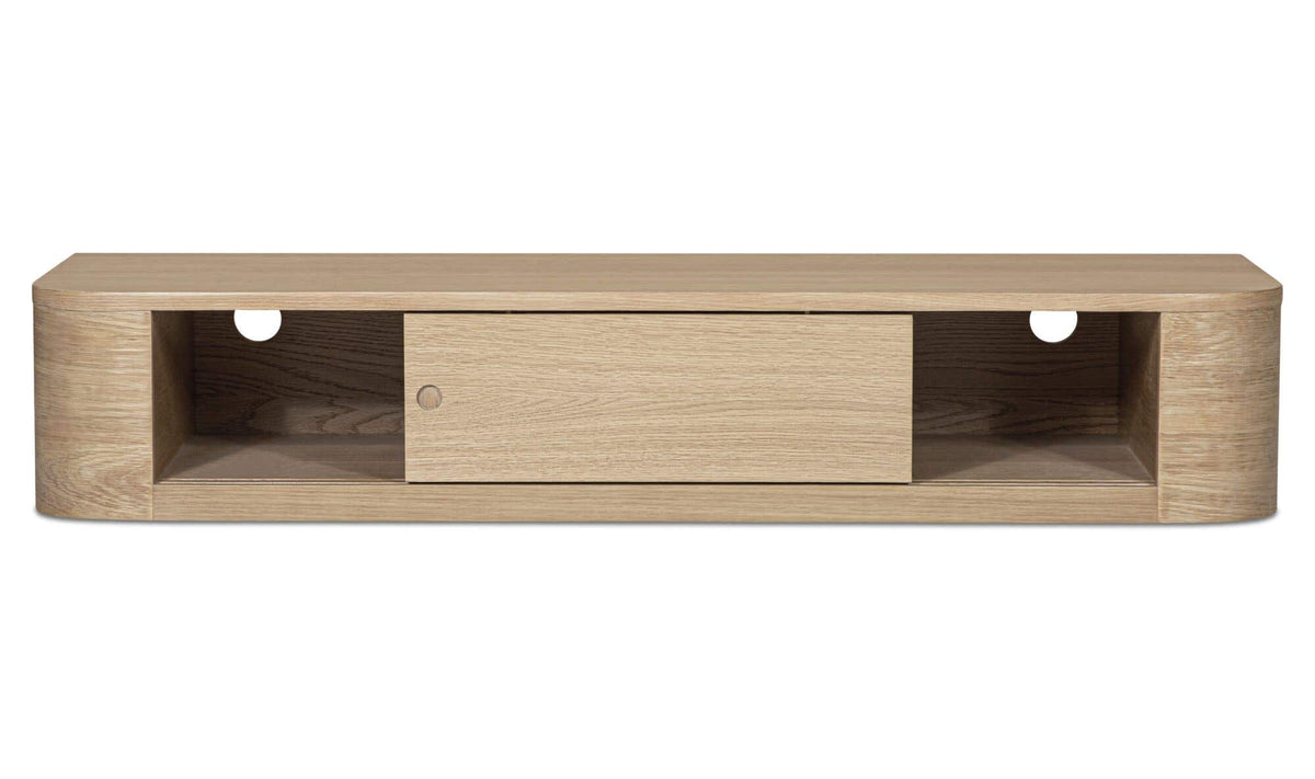 Ostuni Floating Console Table in Natural, oak veneer detail