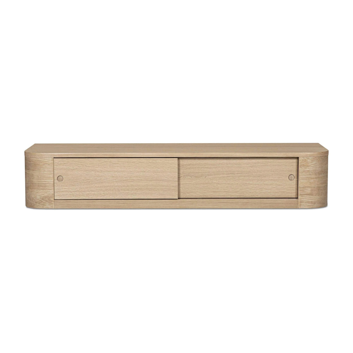 Ostuni Floating Console Table in Natural, oak veneer, 16" × 48"