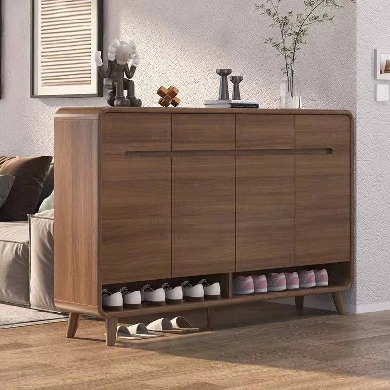 Pula SC01 Modern Wooden Shoe Cabinet with Drawers, Open Compartments
