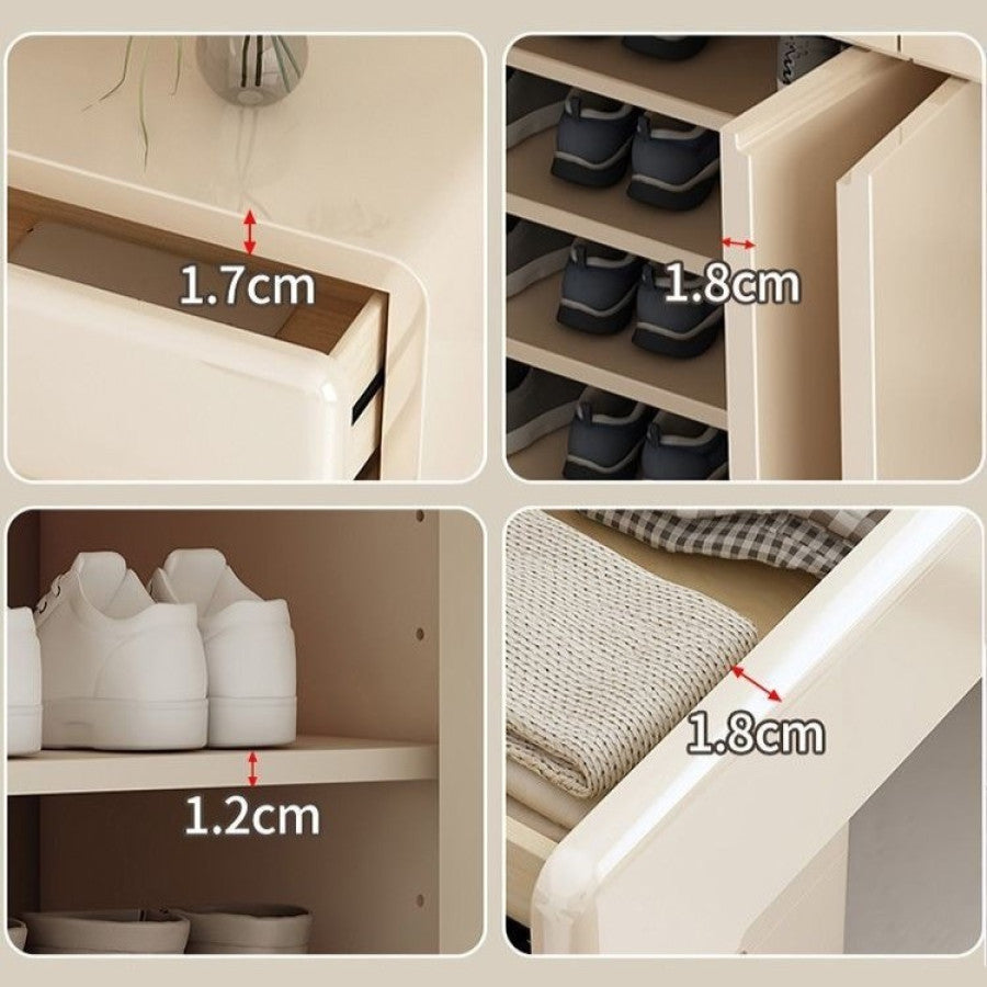 Pula SC38 Modern White MDF Shoe Cabinet with Adjustable Storage, Various Sizes