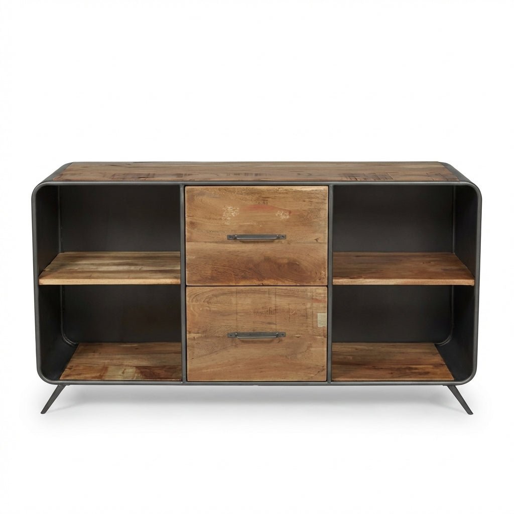 Ubud Retro - Style Sideboard in Recycled Wood and Steel - Altera