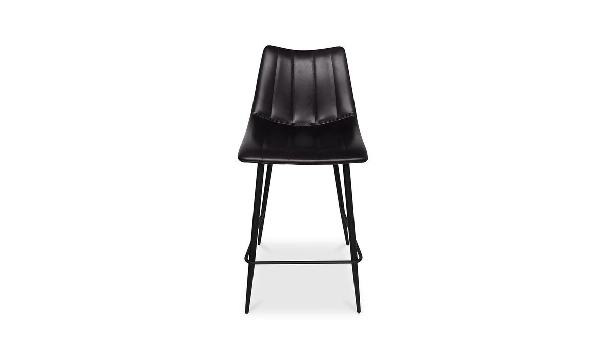 Aubusson Counter Stool Set of Two in Matte Black, polyurethane, 17¾" × 20"