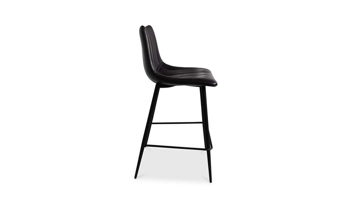 Aubusson Counter Stool Set of Two in Matte Black, polyurethane detail, view 3