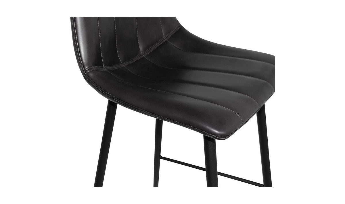 Aubusson Counter Stool Set of Two in Matte Black, polyurethane detail, view 5