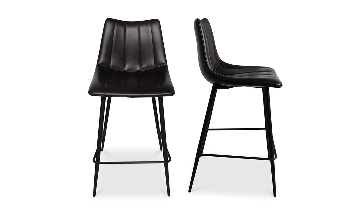 Aubusson Counter Stool Set of Two in Matte Black, polyurethane detail