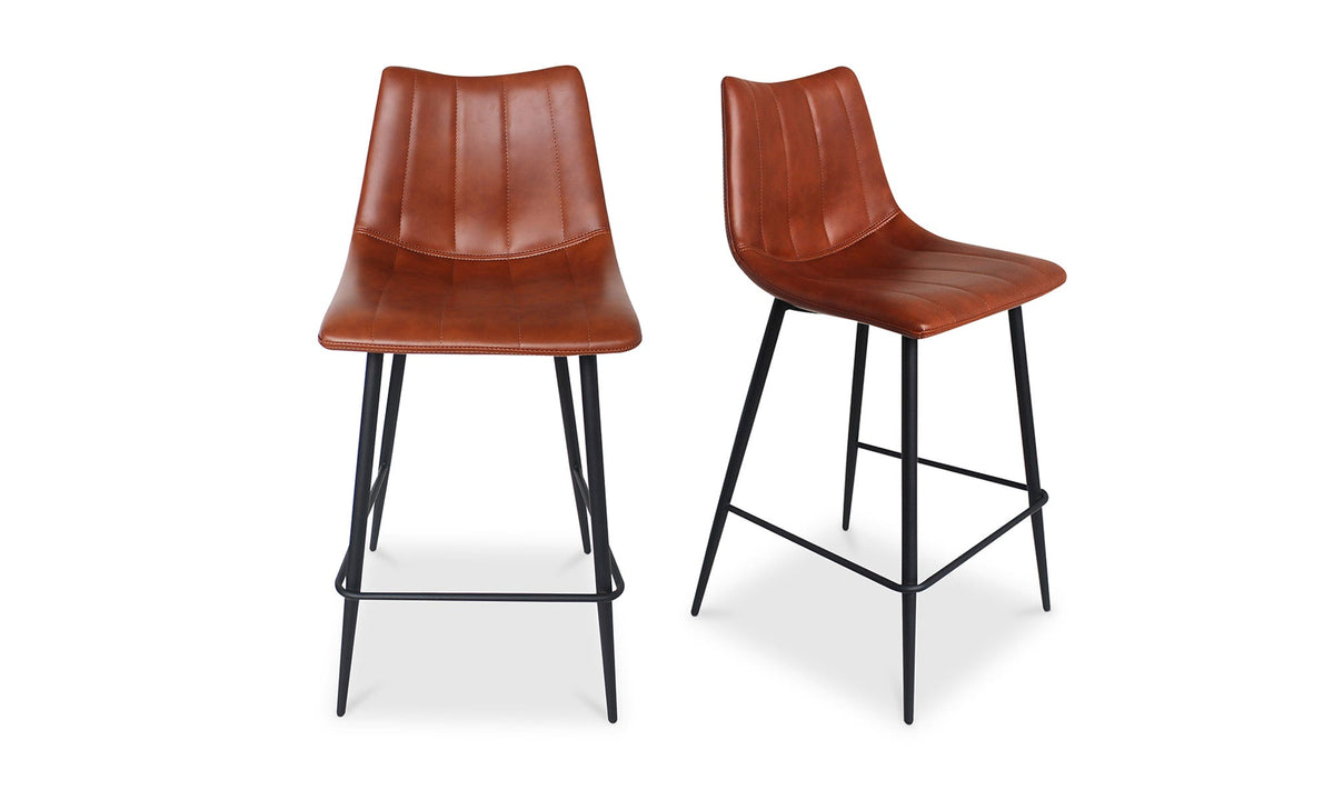 Aubusson Counter Stool Set of Two in Brown, polyurethane detail