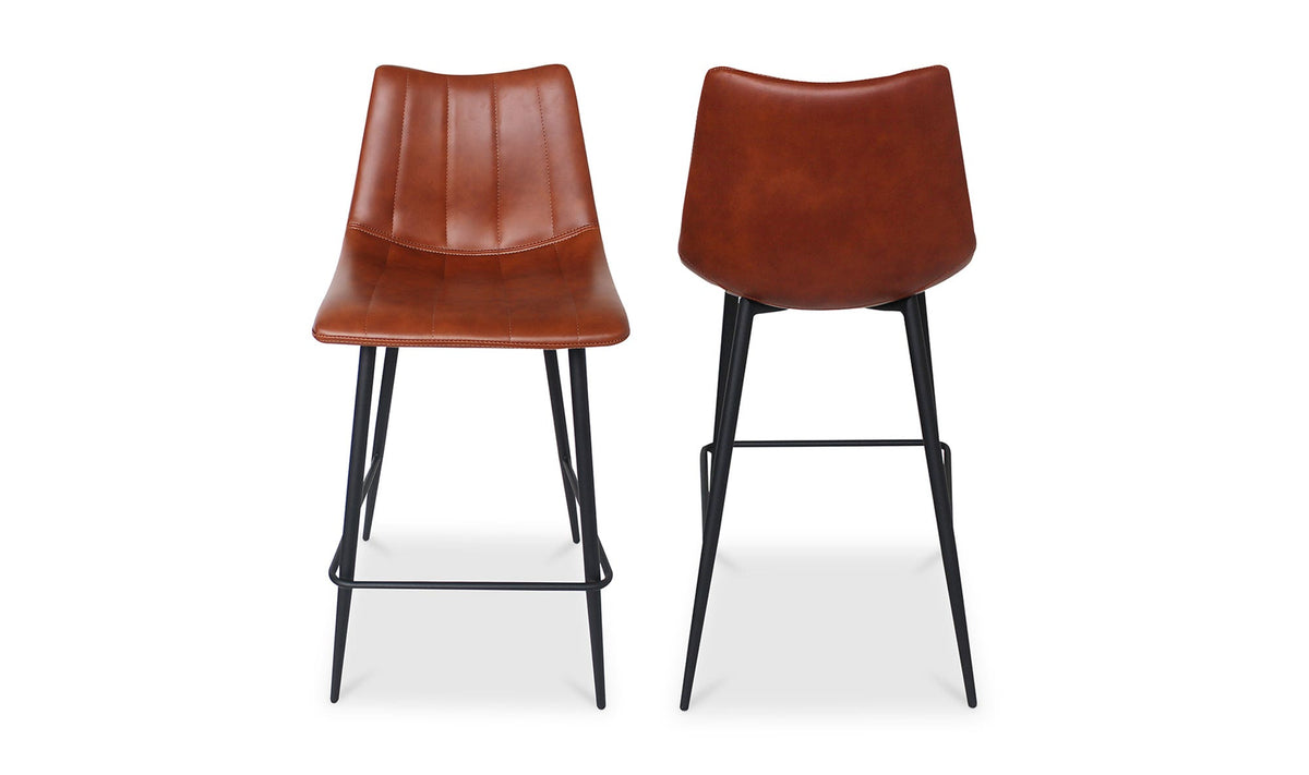 Aubusson Counter Stool Set of Two in Brown, polyurethane detail, view 2