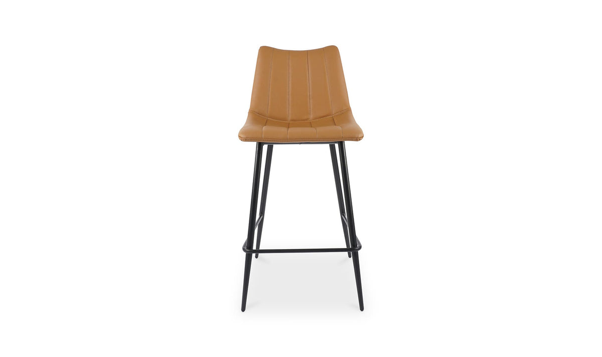 Aubusson Counter Stool Set of Two in Tan, vegan leather, 17¾" × 20"