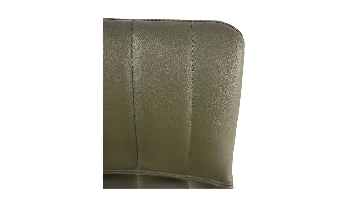 Aubusson Counter Stool Set of Two in Dark Green, vegan leather detail, view 5