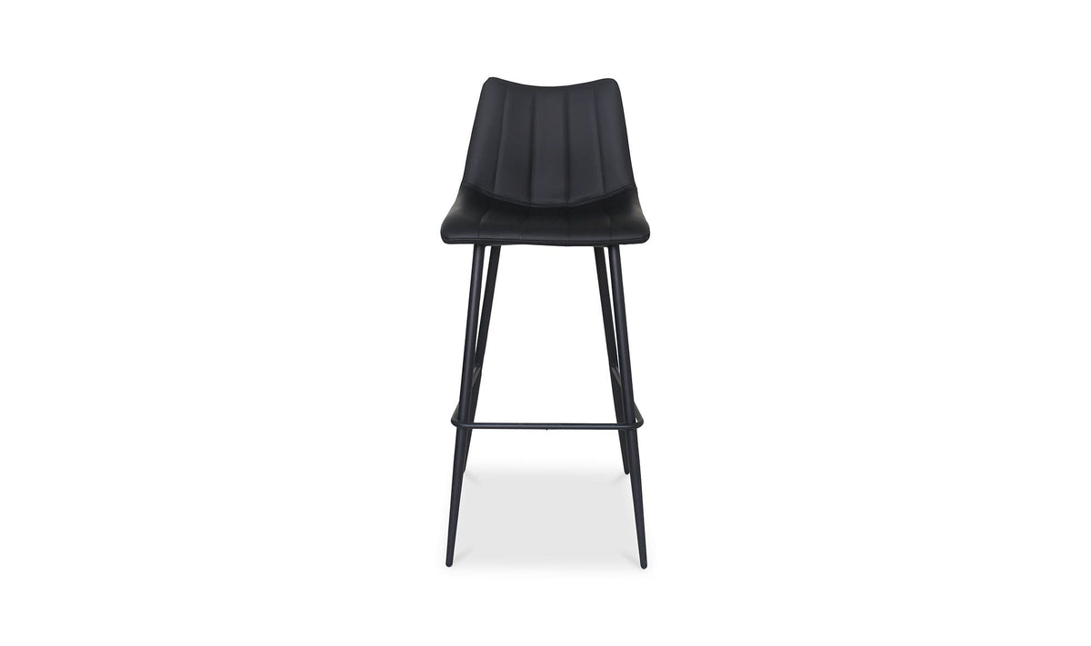 Aubusson Bar Stool Set of Two in Matte Black, polyurethane, 17¾" × 20"