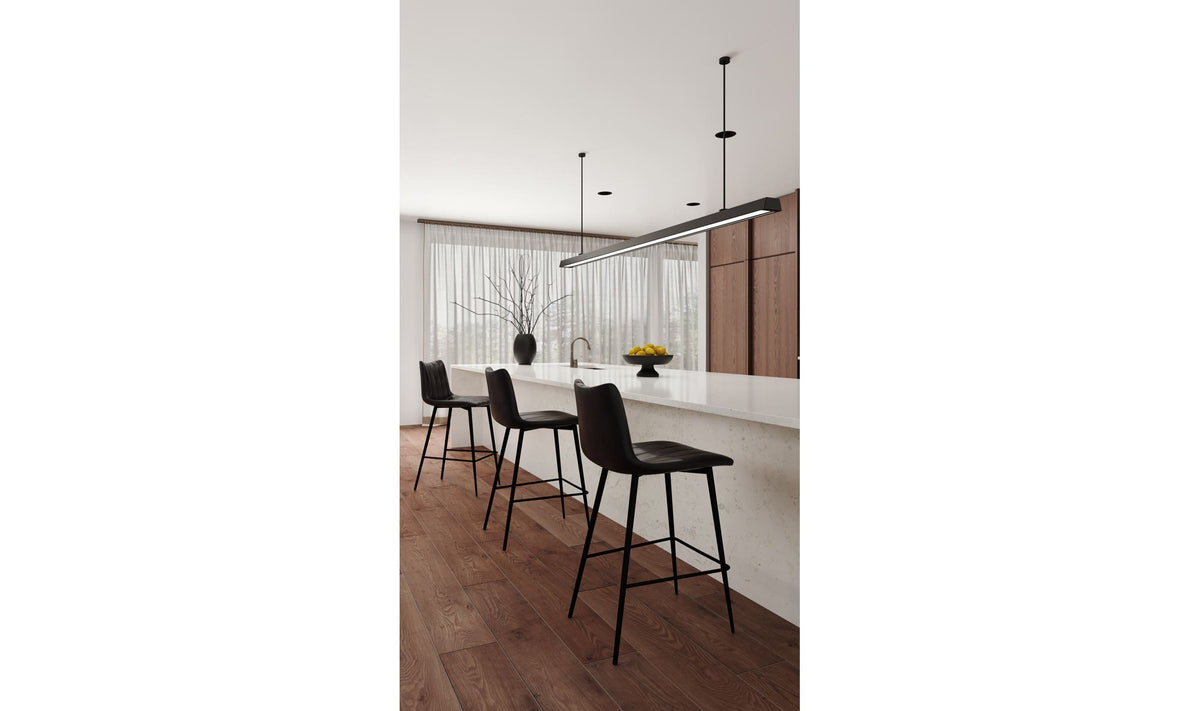 Aubusson Bar Stool Set of Two in Matte Black, styled in a living room, view 3