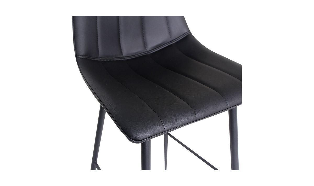 Aubusson Bar Stool Set of Two in Matte Black, polyurethane detail, view 4