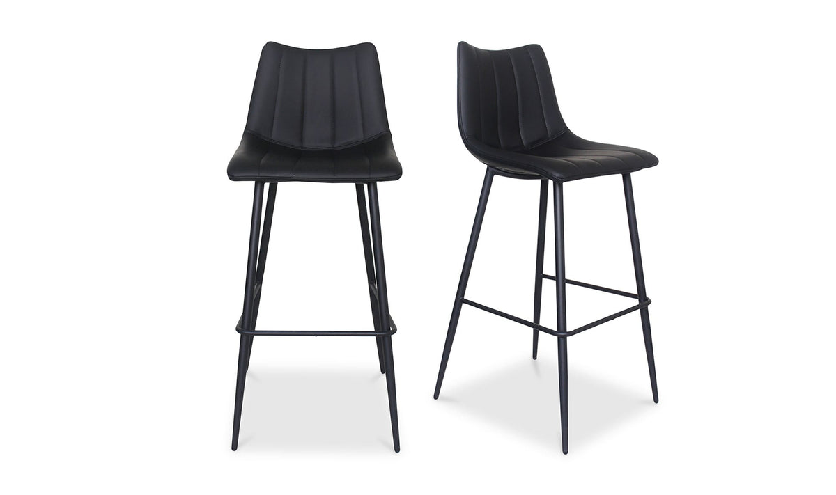 Aubusson Bar Stool Set of Two in Matte Black, polyurethane detail, view 2