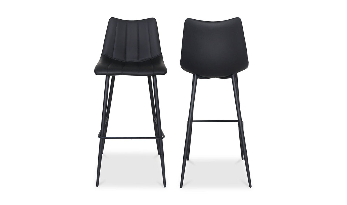 Aubusson Bar Stool Set of Two in Matte Black, polyurethane detail