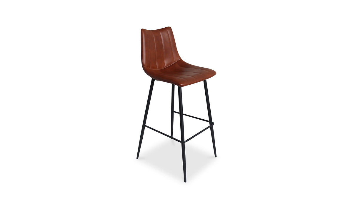 Aubusson Bar Stool Set of Two in Brown, three-quarter view