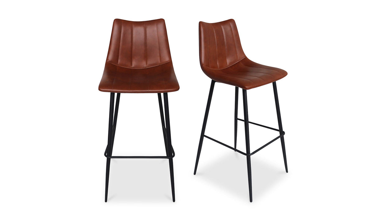 Aubusson Bar Stool Set of Two in Brown, polyurethane detail, view 2