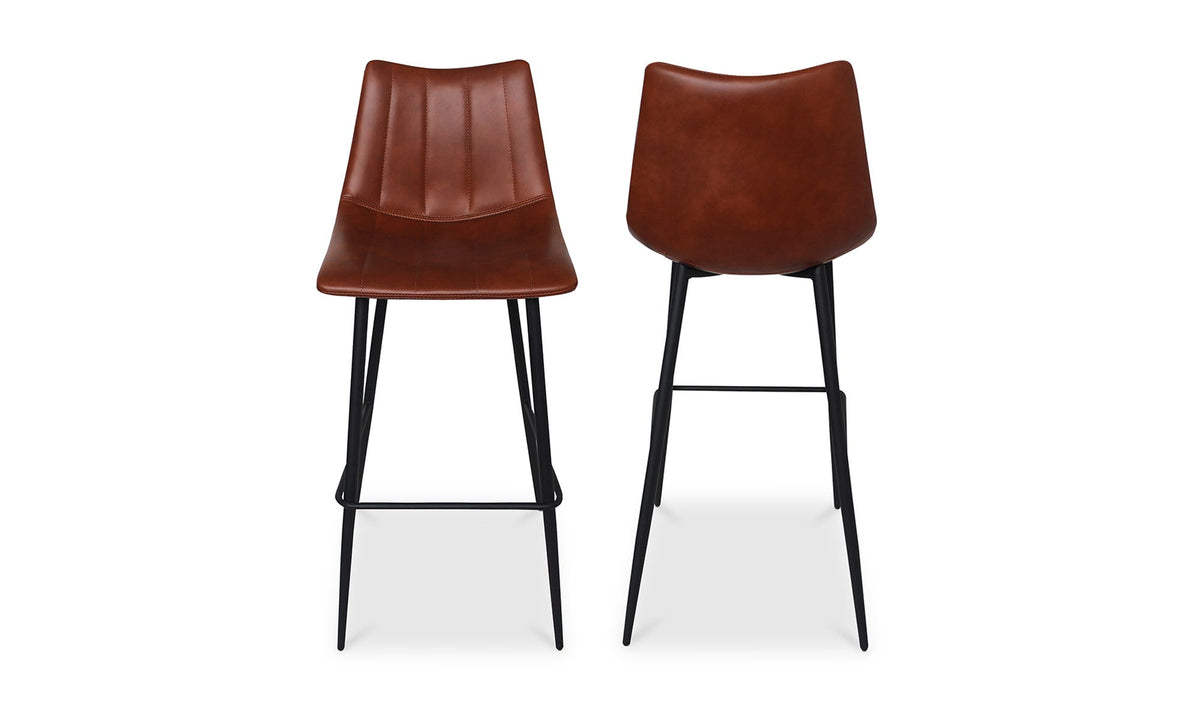 Aubusson Bar Stool Set of Two in Brown, polyurethane detail, view 3