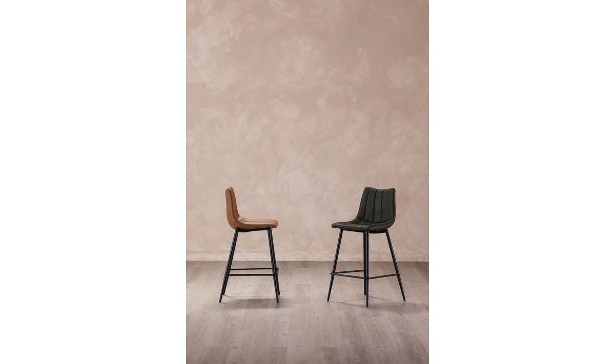 Aubusson Bar Stool Set of Two in Tan, styled in a living room, view 2