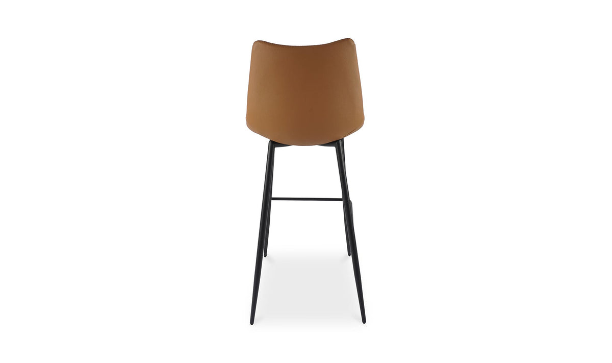 Aubusson Bar Stool Set of Two in Tan, vegan leather detail, view 4