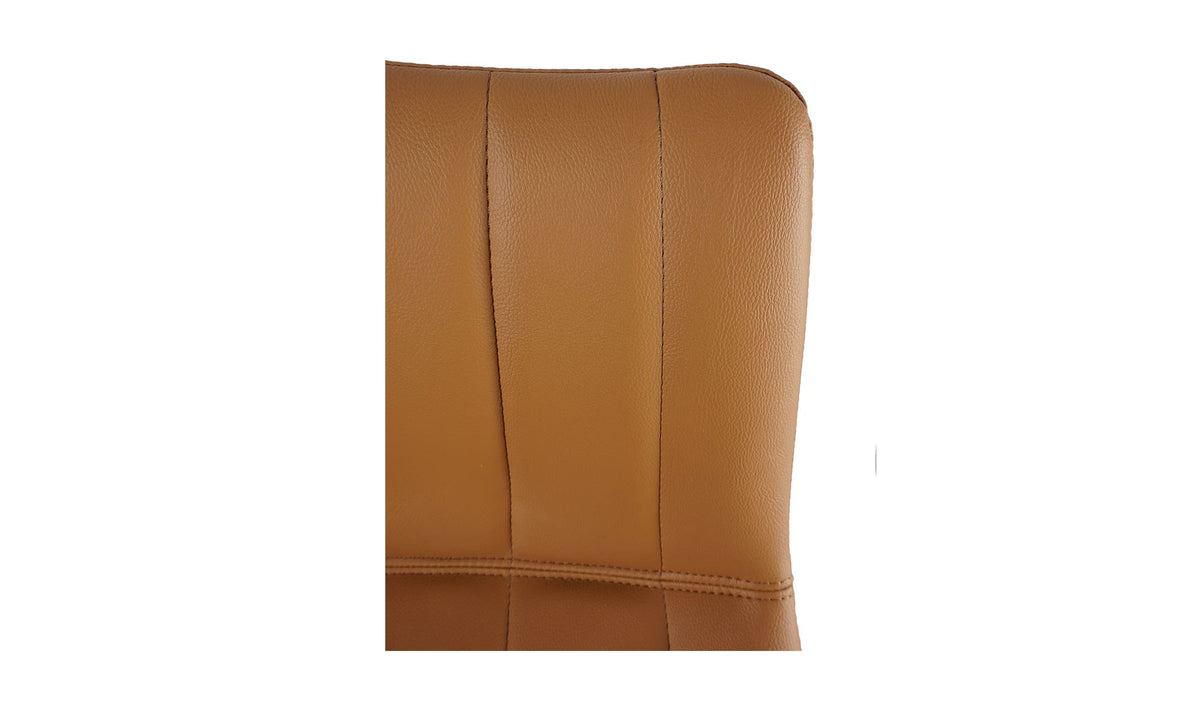 Aubusson Bar Stool Set of Two in Tan, vegan leather detail, view 5
