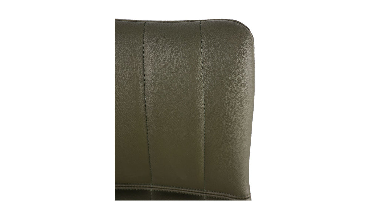 Aubusson Bar Stool Set of Two in Dark Green, vegan leather detail, view 5