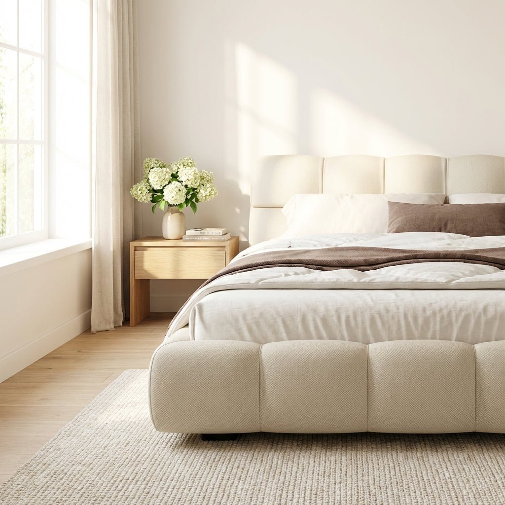 Valencia Modern Low - Profile King Tufted Bed - Altera
