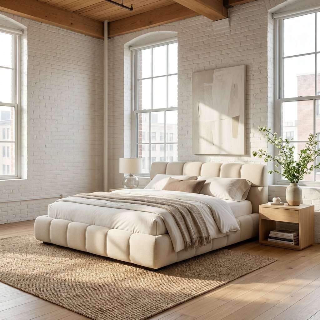 Valencia Modern Low - Profile King Tufted Bed - Altera