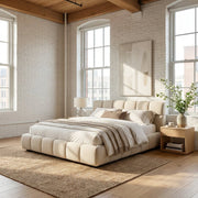 Valencia Modern Low - Profile King Tufted Bed - Altera